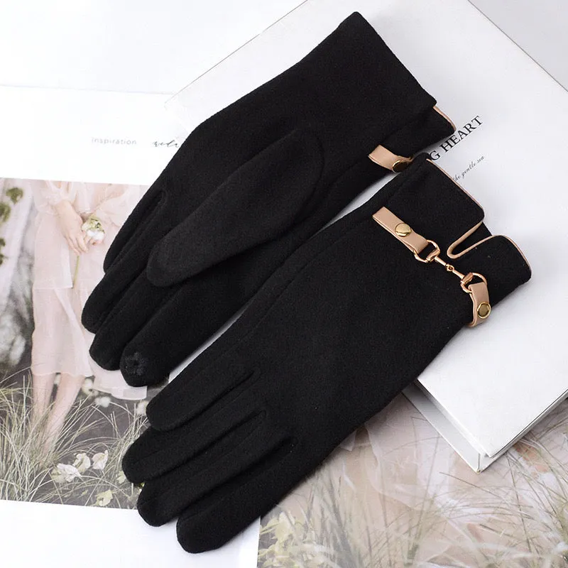 Winter Gloves Women, Touch Screen Gloves Winter Warm Strap With Buckle