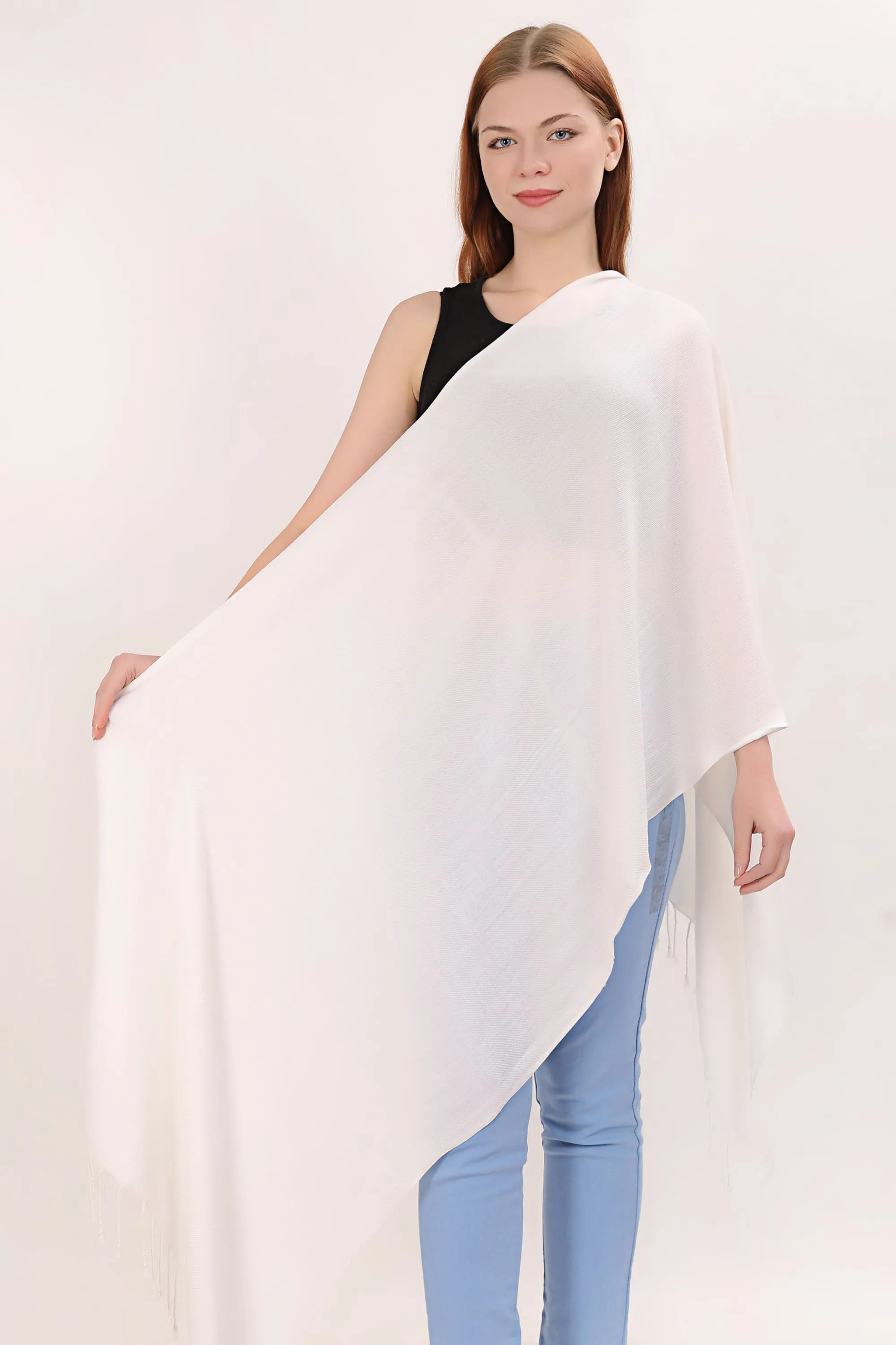 Women scarf shawl White,sun protection casual